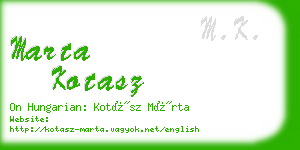 marta kotasz business card